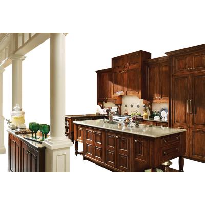 China New Arrival Custom Made Modern Solid Wood Kitchens Furniture FO Shan Modern Kitchen Cupboard Factory for sale