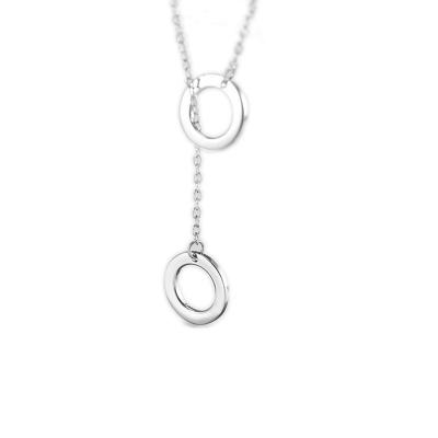 China Nickel Free Lead Free Sterling Silver Double Circle Ring Infinity 925 Eternity Double Circle Ring Lasso Necklace 925 Silver Jewelry for sale