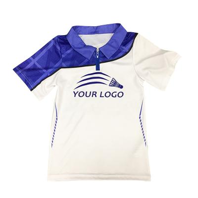 China Custom Cotton Anti-pilling Sublimation Printing Badminton Tank Top Polo Shirt for sale