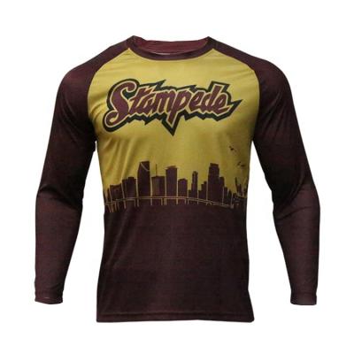 China Anti-pilling Wholesale 100% Polyester Custom Shooting Long Sleeve T-shirt Sublimation Printing Men's Anti-pilling T-shirt for sale