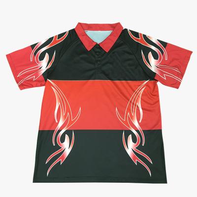 China Custom Red Color Men's Anti-pilling Polo Shirt Sports Shirt Sublimated Polo Shirt for sale