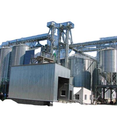 China Galvanized factory set grain storage silo bins with steel silos handling devices, cleaning system and drying system / project for sale