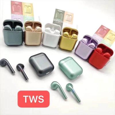 China New Design TWS 5.0 Mini Painting i12 Earphone tws Earbuds In-Ear Earphone Metallic tws i12 Earbuds Mini Earphone for sale