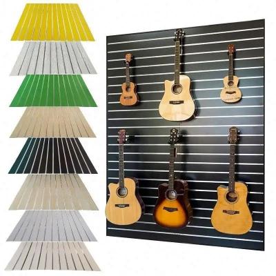 China Contemporary Factory wholesale Groove Slatwall panel Melamine MDF Slotted Board Panel, slatwall shelves for display for sale