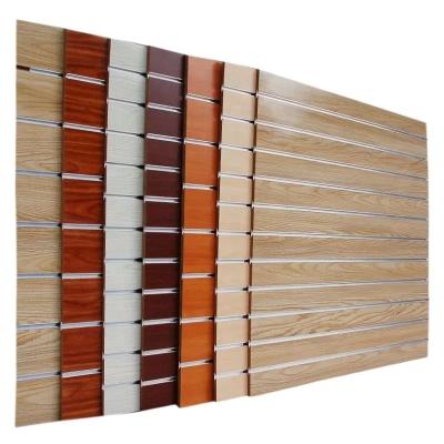 China Contemporary Colorful MDF slatwall panels with aluminium inserts, slatwall shelves for retail store ,slatwall display for sale