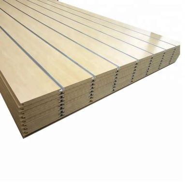 China Contemporary High Quality Grooved Slotted MDF Aluminum panels Slatwall Decorative slatwall shelves for retail store for sale