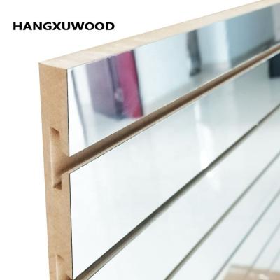 China Contemporary High Quality Grooved MDF Mirror Slatwall Panels, slatwall shelves for retail store for sale