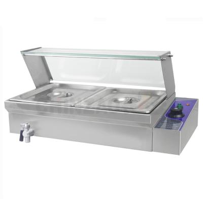 China 201 Stainless Steel Body and Hot Heating Bain Marie Food Warmer Electric Food Pans 2 Pots Stainless Steel for sale