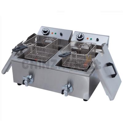 China Hotels Easily Cleaned Semi-automatic Meat and Vegetable Fryer with Basket Scoop for sale