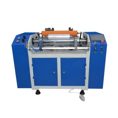 China Cost Effective Semi-automatic Food PVC Food Stretch Wrap Rewinder PE Cling Film Rewinding Machine for sale