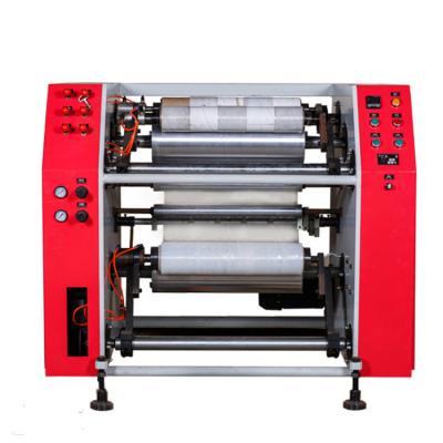 China Semi Automatic Food Stretch Film Slitter Rewinder Stretch Film Rewinding Machine for sale