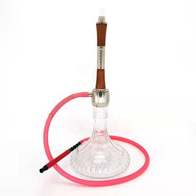 China 60CM Height Glass Bottle Shisha Pot Hookah Arabic Wooden Hookah Stainless Steel Hookah for sale