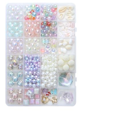 China Educational Beaded Diy Handmade Beaded Costume Girl Acrylic Children's Toys Beaded Set Box for sale