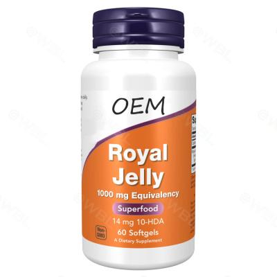 China 1000 mg Royal Jelly Capsule 1000mg softgel with (Hydroxy-d-Decenoic Acid) 1000MG 10-HDA Royal Jelly Capsule for sale