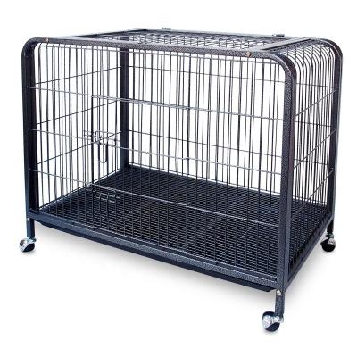 China 93*58*84cm Breathable Hot Sale Large Heavy Duty Dog Crates Pet Settlements Dog Cage With Wheels And Tray for sale