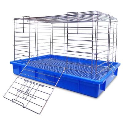 China Portable Breathable Custom Metal Rabbit Cage Pet Hutch Small Animal House Poultry Carriers With Handle for sale