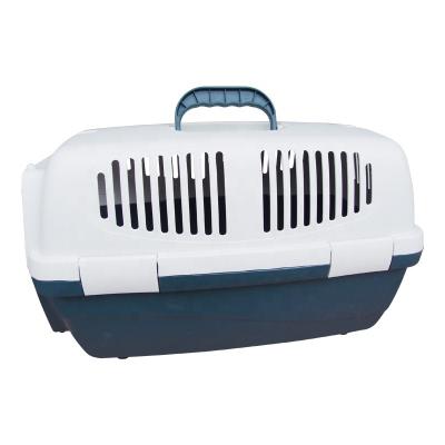 China Breathable Plastic Portable Outdoor Air Transport Carrier Flight Transport Box Cage For Dog Cat Pet Animal for sale