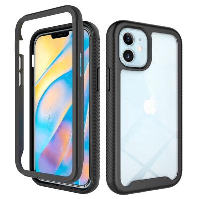 China Premium Shock Proof Soft PC Hard View TPU Shockproof Case For iPhone 12 mini 11 pro XS XR max 7 Defender 8 2in1 Phone Case for sale