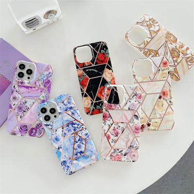 China Anti-fall laser blooms cases For iPhone 13 12 11 Pro XS XR Max X 8 7 IMD Ultra A12 Pattern Samsung S20 Fe S20 Phone Electroplating Cover for sale