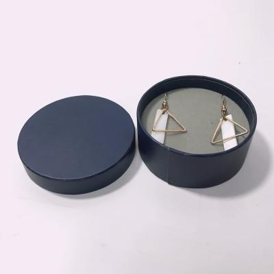 China Handmade Packaging Cardboard Round Jewelry Box Handmade Earrings Box Rings Box Customizable for sale