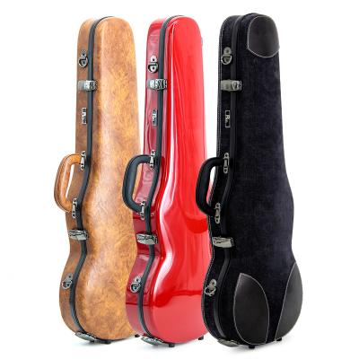 China Custom OEM Case 4/4 High Quality Fiberglass Violin Violin Fiberglass Leather Case Leather Case Violin Hard Case for sale