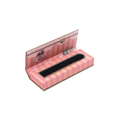 China Pink Handmade Custom Eyelash Lipstick Lip Gloss Paper Gift Packaging Box Beauty Mascara Liquid Packaging Box for sale