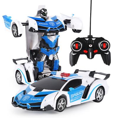 China 1:18 hot sale one-button rechargeable deformation toy deformation robot car model remote control remote control toy for sale