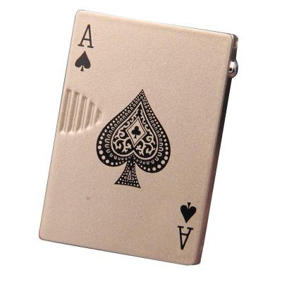 China Chinese Style Creative New Metal Lighter Funny Toys For Men Smoking Props Jet Torch Windproof Lighter Turbo Playing Cards Lighter for sale