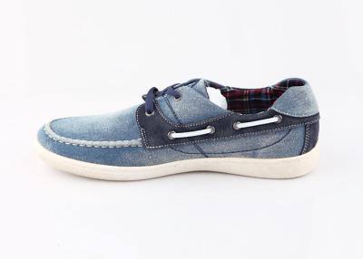 China Blue Denim Smart Men Casual Shoes , Flat Rubber Outsole Casual Footwear For Men for sale