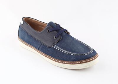 China Stylish Branded Smart  Men Casual Shoes Blue Color Lace Up Boys Boat Shoes for sale