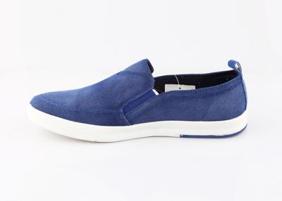 China Comfortable Custom Blue Slip On Canvas Deck Shoes , Boys Canvas Slip On Shoes for sale