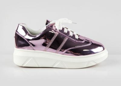 China Purple Ladies Casual Sneakers Lace Up Shoes High Performance For Walking / Climbing for sale