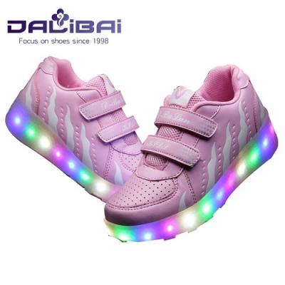 China Pink Flashing LED Casual Shoes With USB Charging In 7 Colors Light for sale