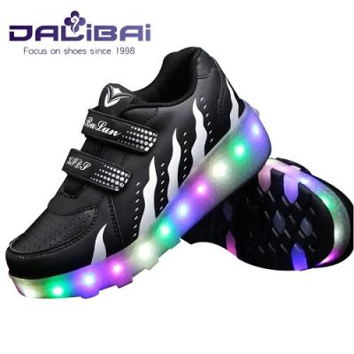 China Light Up 2 Wheels Skate Roller Shoes LED Casual Shoes For Kids and Adults for sale