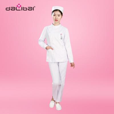 China Spring Slim Cotton Nursing Uniforms Comfortable Medical Suit White Custom for sale