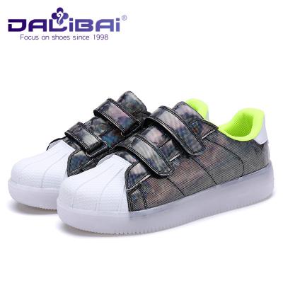 China Buckle Strap LED Casual Shoes Led Light Up Shoes For Kids , 4 Colors for sale