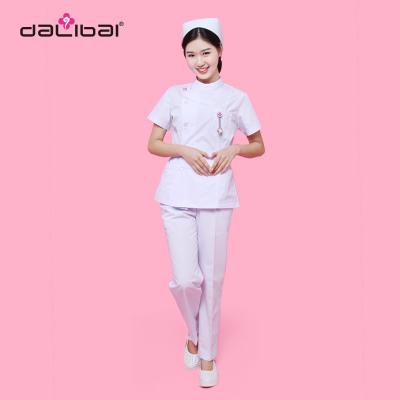 China Summer Short Sleeve Cotton Nursing Uniforms Comfortable Medical Suit White Custom for sale