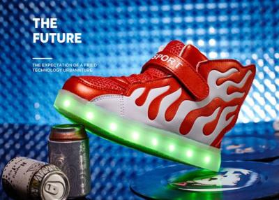 China White And Red Winter Childrens LED Shoes Unisex Sport Kids LED Shoes for sale