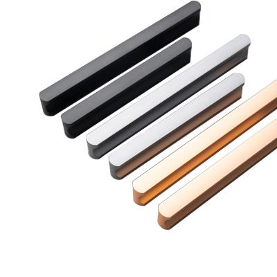 China Hot Sale Contemporary/Modern/Minimalist Furniture Handle Cabinet Door Square Pull Handle Kitchen Drawer Black Gold Small 5 Colors Free Sample for sale