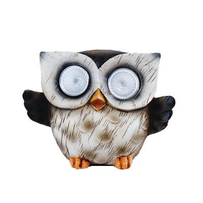 China The Other Cute Owl Night Light Child Birthday Gift In Resin Creative Solar Animal Decoration Sculpture Light for sale