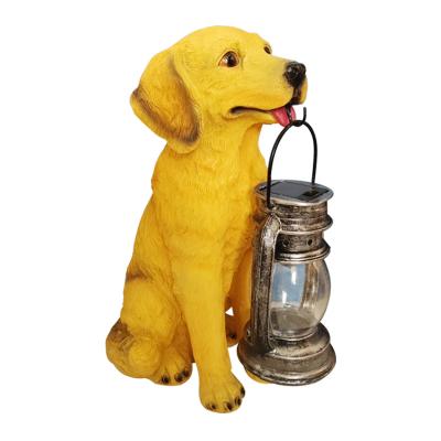 China China Yard Puppy Sculpture Animal Decoration Solar Light Outdoor Simulation Garden Villa Sculpture Decoration for sale