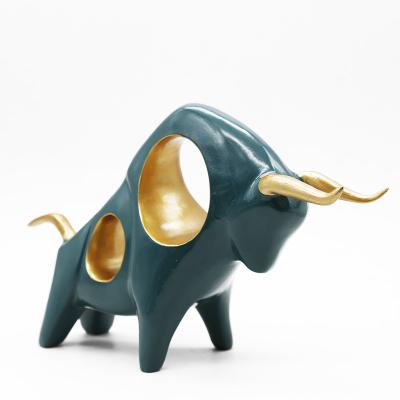 China Luxury Decoration Art Crafts Abstract Animal Cow Nordic Minimalist Creative Home Decor Living Room TV Cabinet Wine Cabinet Decoration for sale