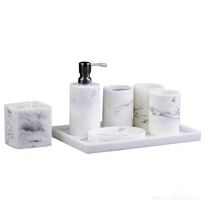 China Hotel Products Ink Resin Crafts And Viable Wholesale Customized High-end Bathroom Products Seven-Piece Set for sale