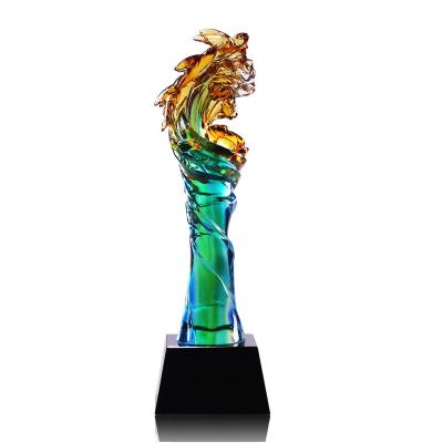 China Resin crystal trophies factory birthday trophies health care institutes celebrations custom wholesale high-end glass competition trophies for sale