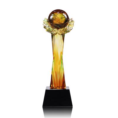 China Health Care Institutes Birthday Celebrations High End Trophy Awards Resin Crystal Glass Trophies Wholesale for sale