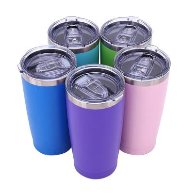 China Sustainable Customized logo 20oz Double Wall Stainless Steel Vacuum Cup Thermal Travel Coffee Mug Insulated Win Beer Tumbler With lid for sale