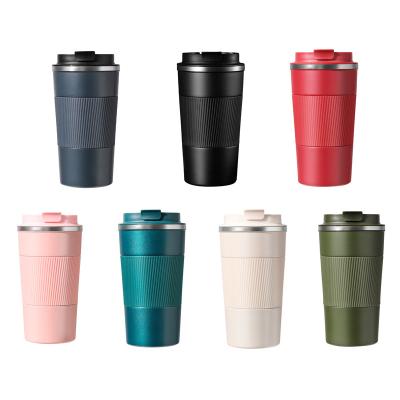 China Sustainable Custom logo 380/500ml Double Wall Stainless Steel Vacuum Cup Thermal Travel Coffee Mug Insulated Coffee Tumbler With Lid Sleeve for sale