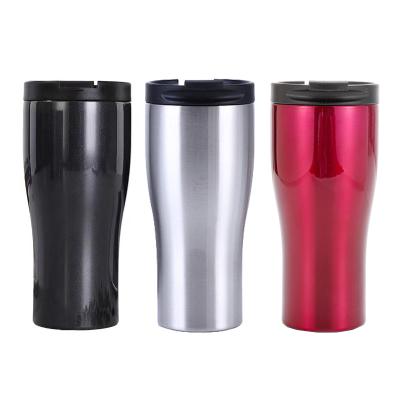 China Sustainable Custom logo 500ml Waist Shape Double Wall Stainless Steel Vacuum Cup Thermal Travel Coffee Mug Insulated Coffee Tumbler With lid for sale