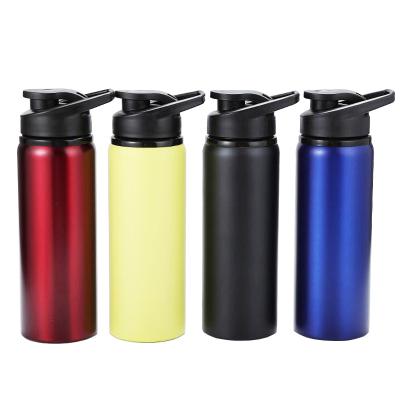 China Sustainable Customized 750ml Single Wall Stainless Steel Gym Drink Bottle Outdoor Travel Sport Water Bottle With Handle Lid for sale