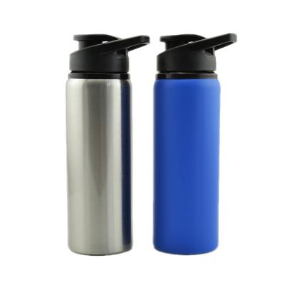 China Sustainable 500/600/750ml Wide Mouth Single Wall Aluminium Gym Drink Bottle Outdoor Sport Water Bottle With Handle Lid for sale